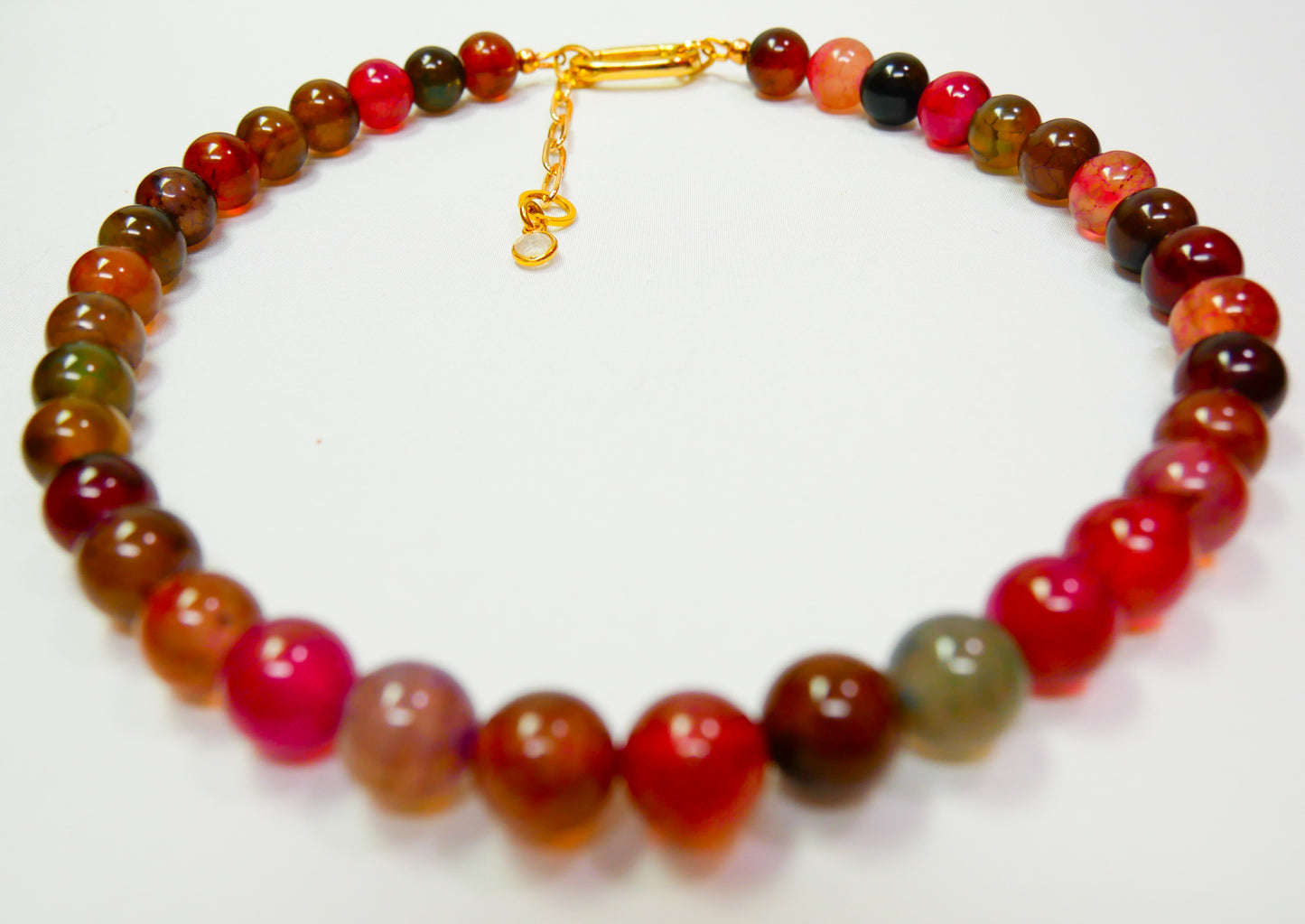 Dragon Vein Agate Choker With Gold-Filled Clasp